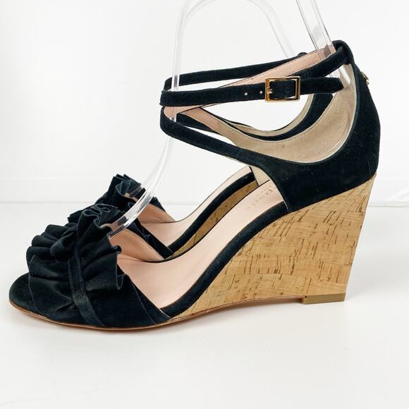 Kate Spade Dawson Suede Cork Wedge Sandal Women’s Size 6 - Picture 5 of 10